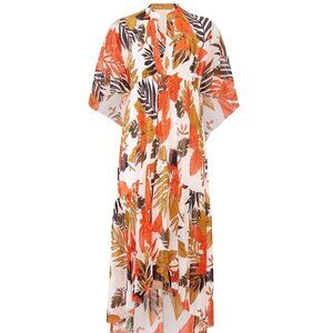 FUZZI Leaf Print Tulle Dress Size Medium